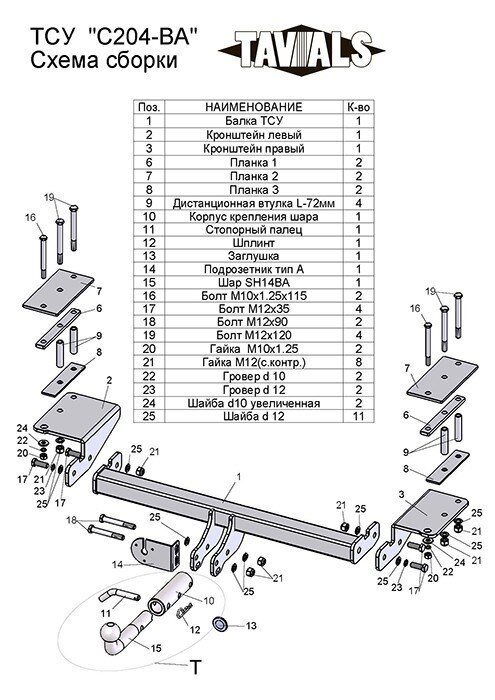 Фаркоп C204-BA «TAVIALS» для CHEVROLET LACETTI универсал 2004 -2012 (с быстросъемным шаром). Тип шара: C. Нагрузки 1200/75 кг. Сверление 4 отверстий. Электрика в комплекте. Фаркоп C204-BA «TAVIALS» для CHEVROLET LACETTI универсал 2004 -2012 (с быстросъемным шаром). Тип шара: C. Нагрузки 1200/75 кг. Сверление 4 отверстий. Электрика в комплекте.