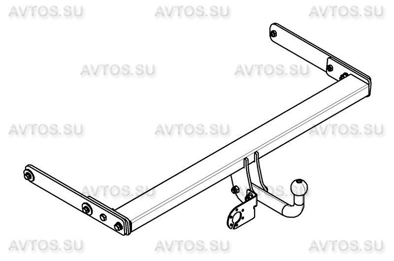 Фаркоп Avtos VW 23 для Volkswagen Tiguan 2007-2016 требуется подрезка бампера. Нагрузки: 1500/75 кг
