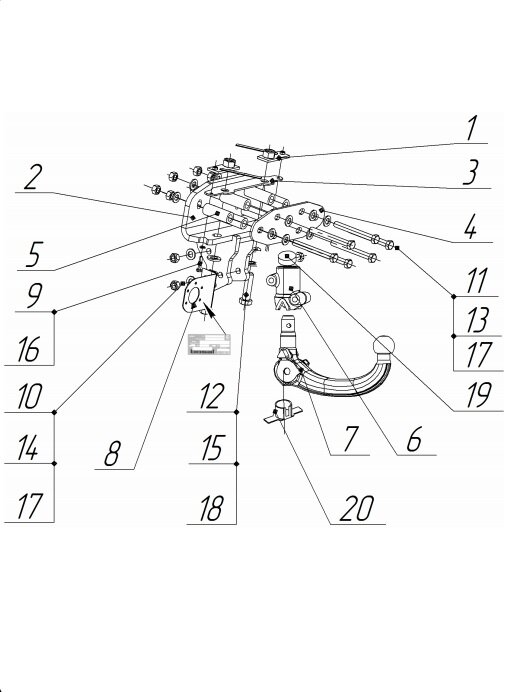 Фаркоп Bosal-Oris 3012-AK41 на Toyota Land Cruiser 200 с 2007 г/в