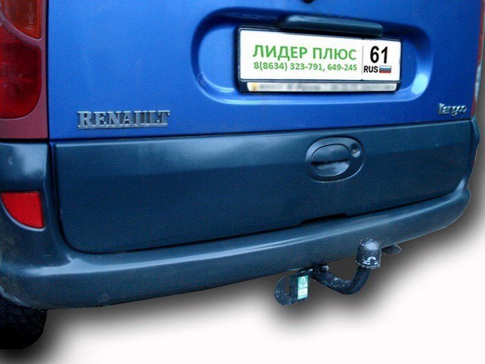 Фаркоп Leader Plus R106-A  Renault Kangoo 1997-2008. Без выреза в бампере. Нагрузки 1300/75 кг.  